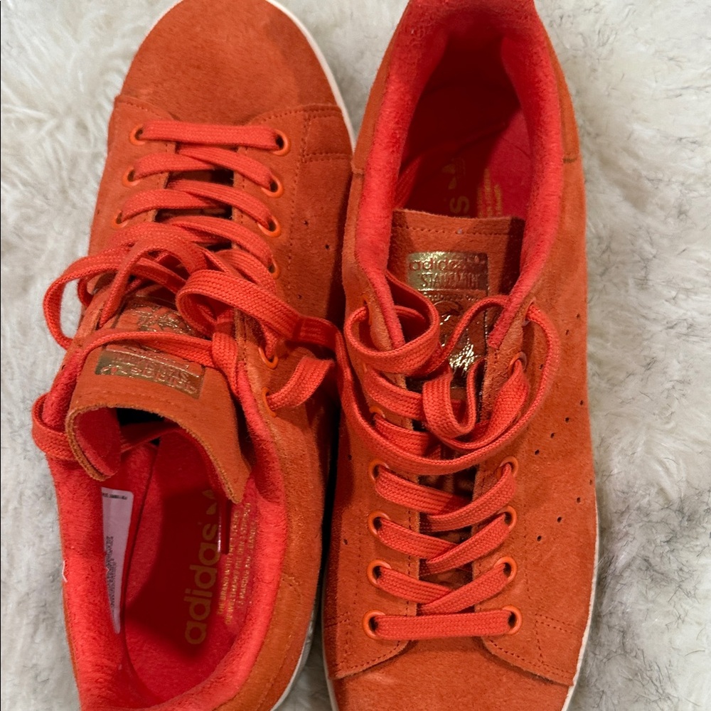 Adidas Women's Orange Suede Sneakers